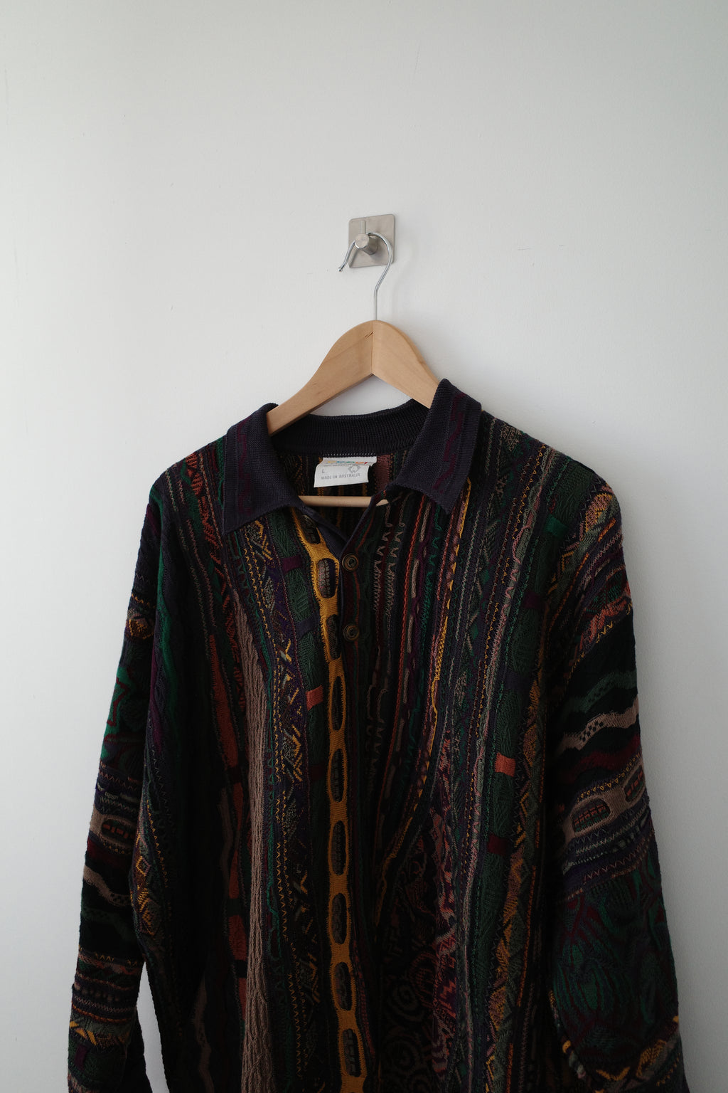 3D-Knit Long-sleeved Polo Shirt