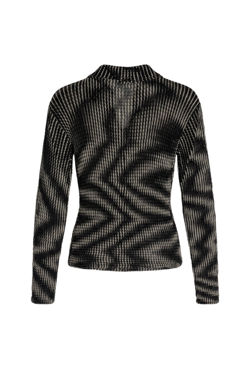 All-over Print Pleated Top