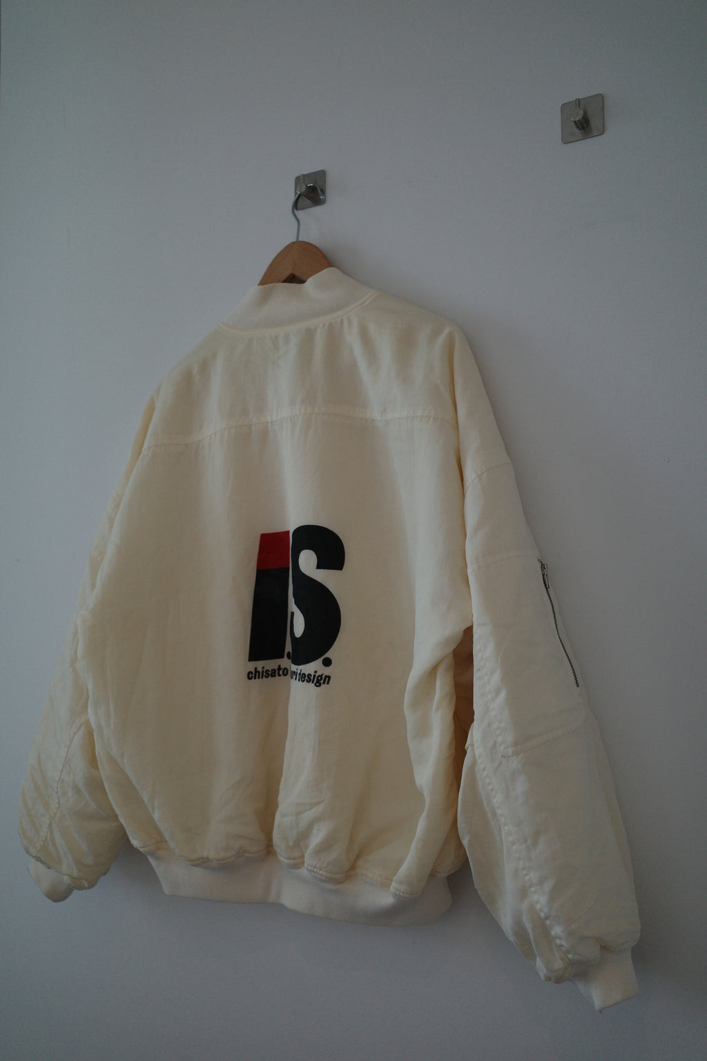 I.S. 1980s Cream Bomber Jacket