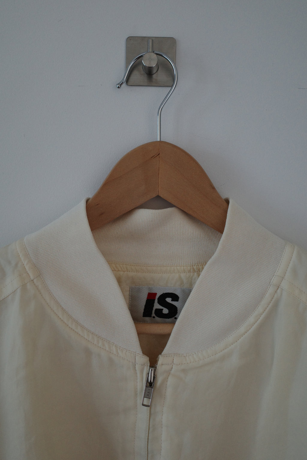 I.S. 1980s Cream Bomber Jacket