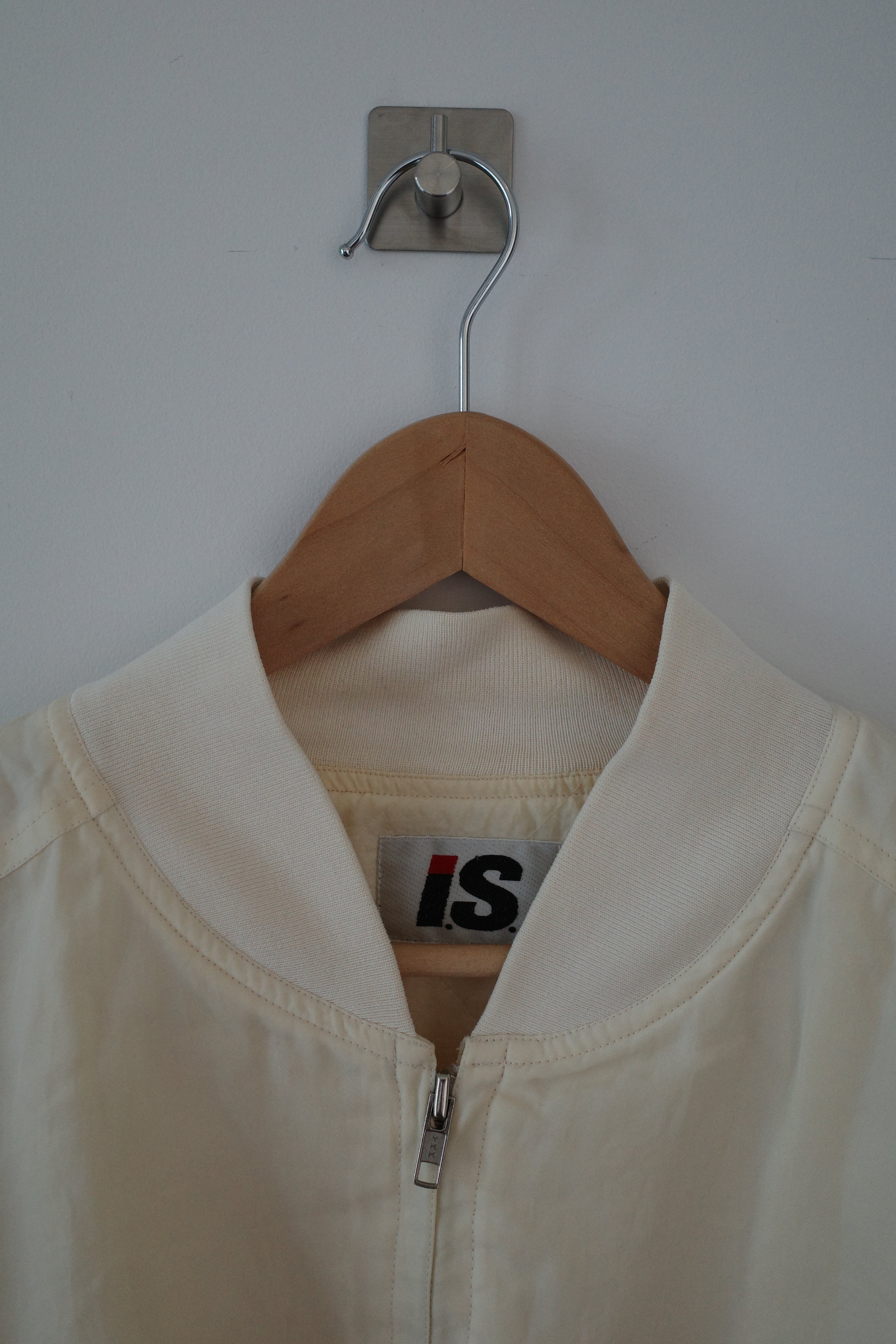 I.S. 1980s Cream Bomber Jacket