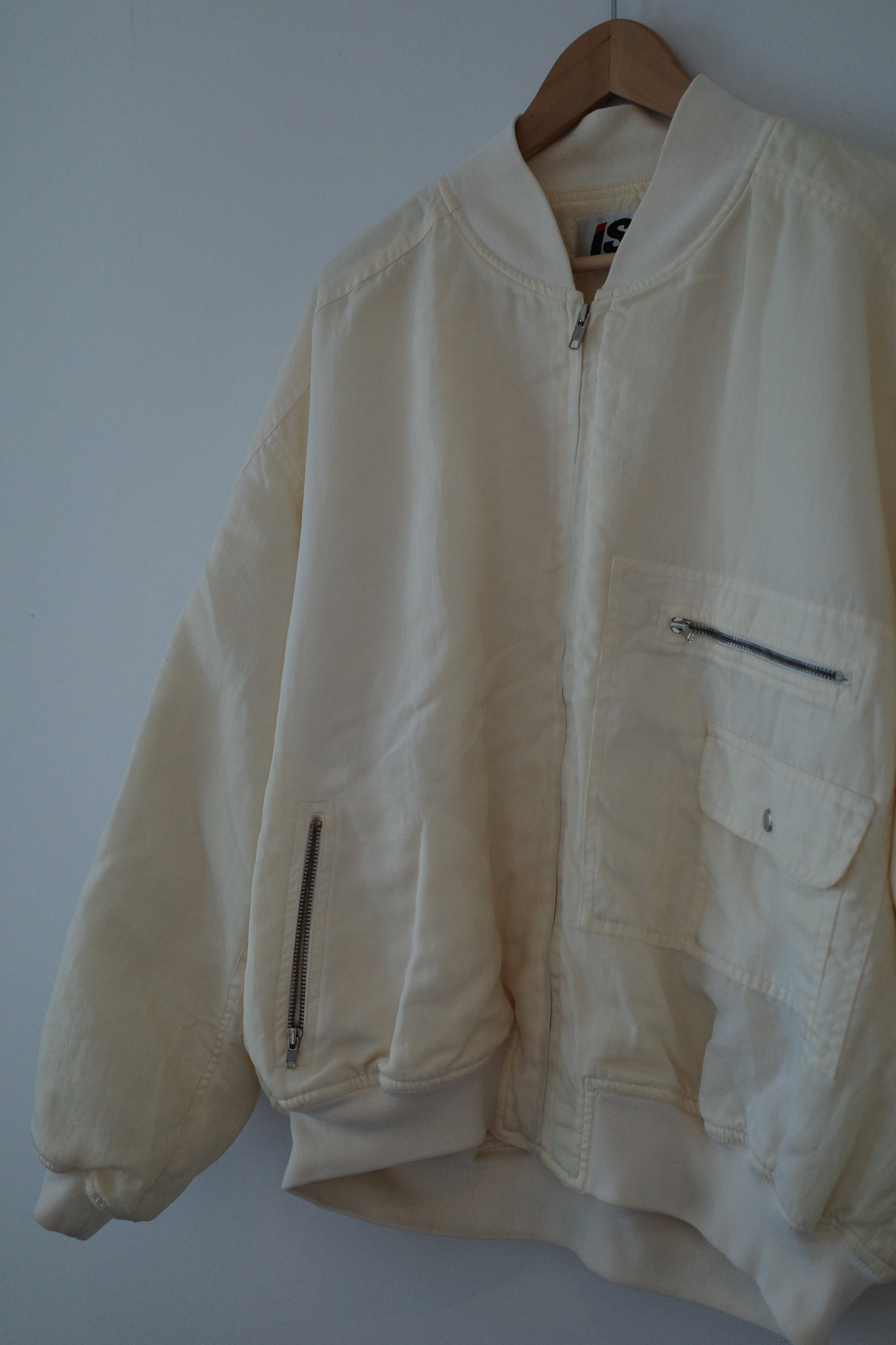 I.S. 1980s Cream Bomber Jacket