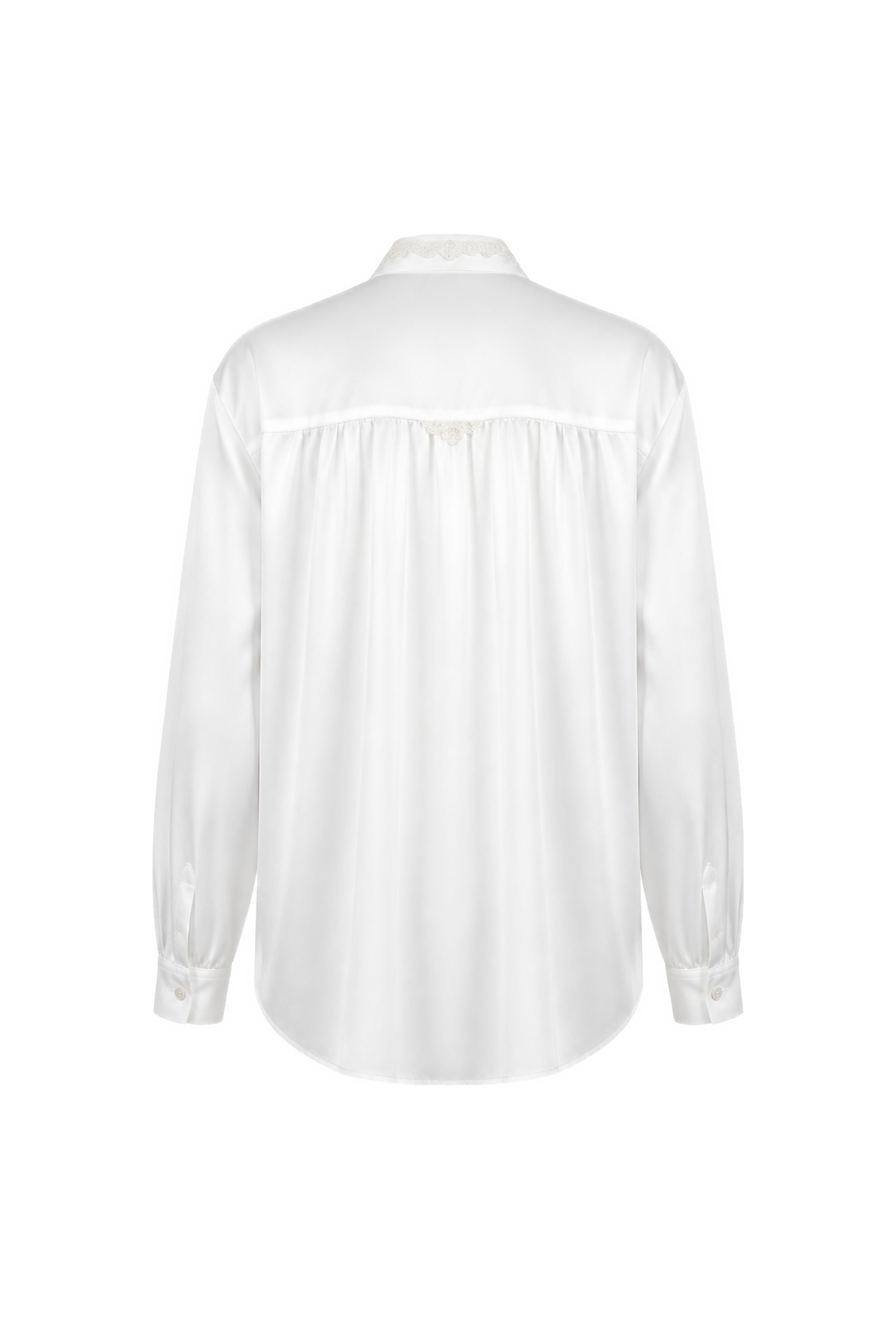 I.S. Lace-Collar Blouse Long-Sleeved