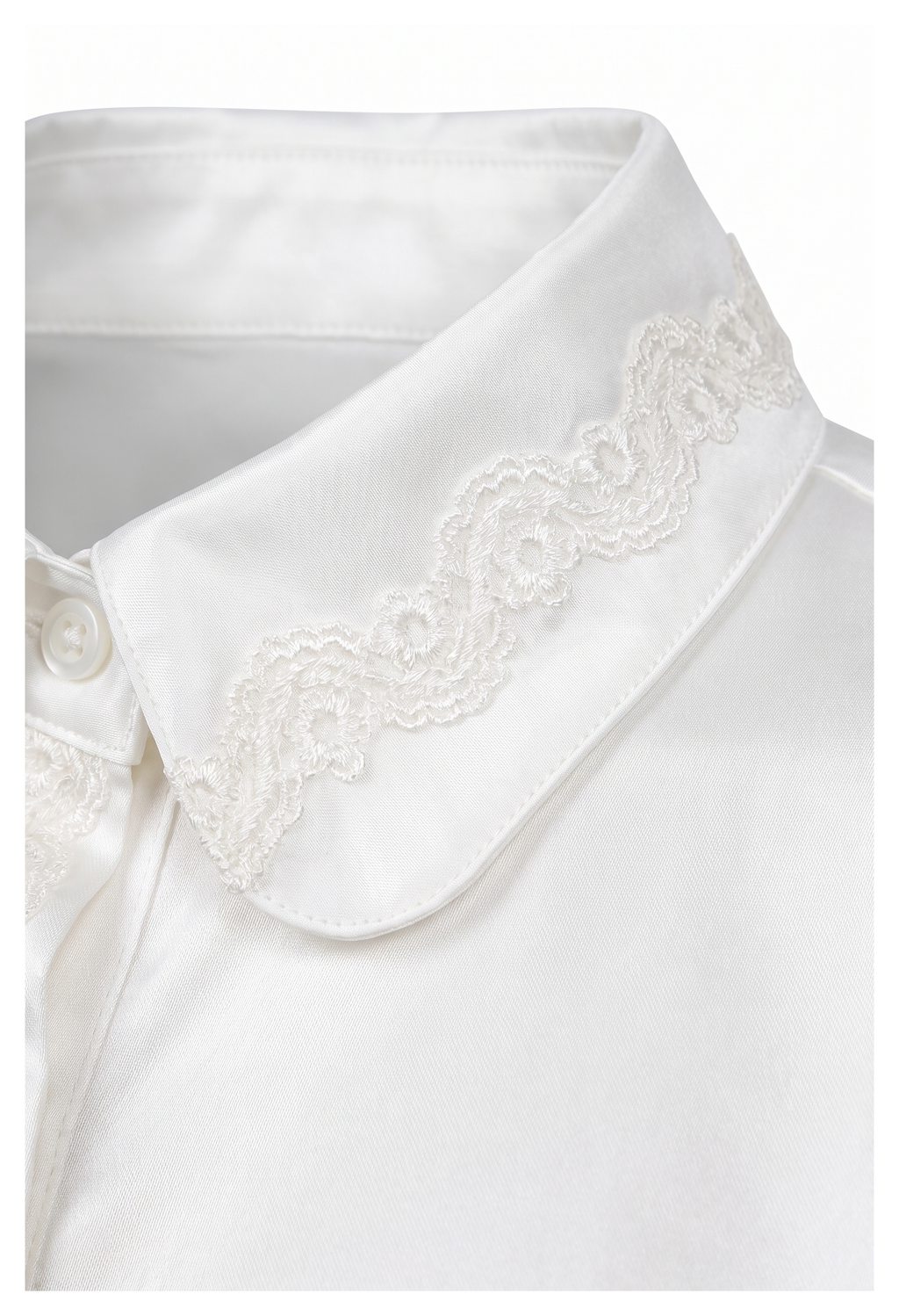 I.S. Lace-Collar Blouse Long-Sleeved