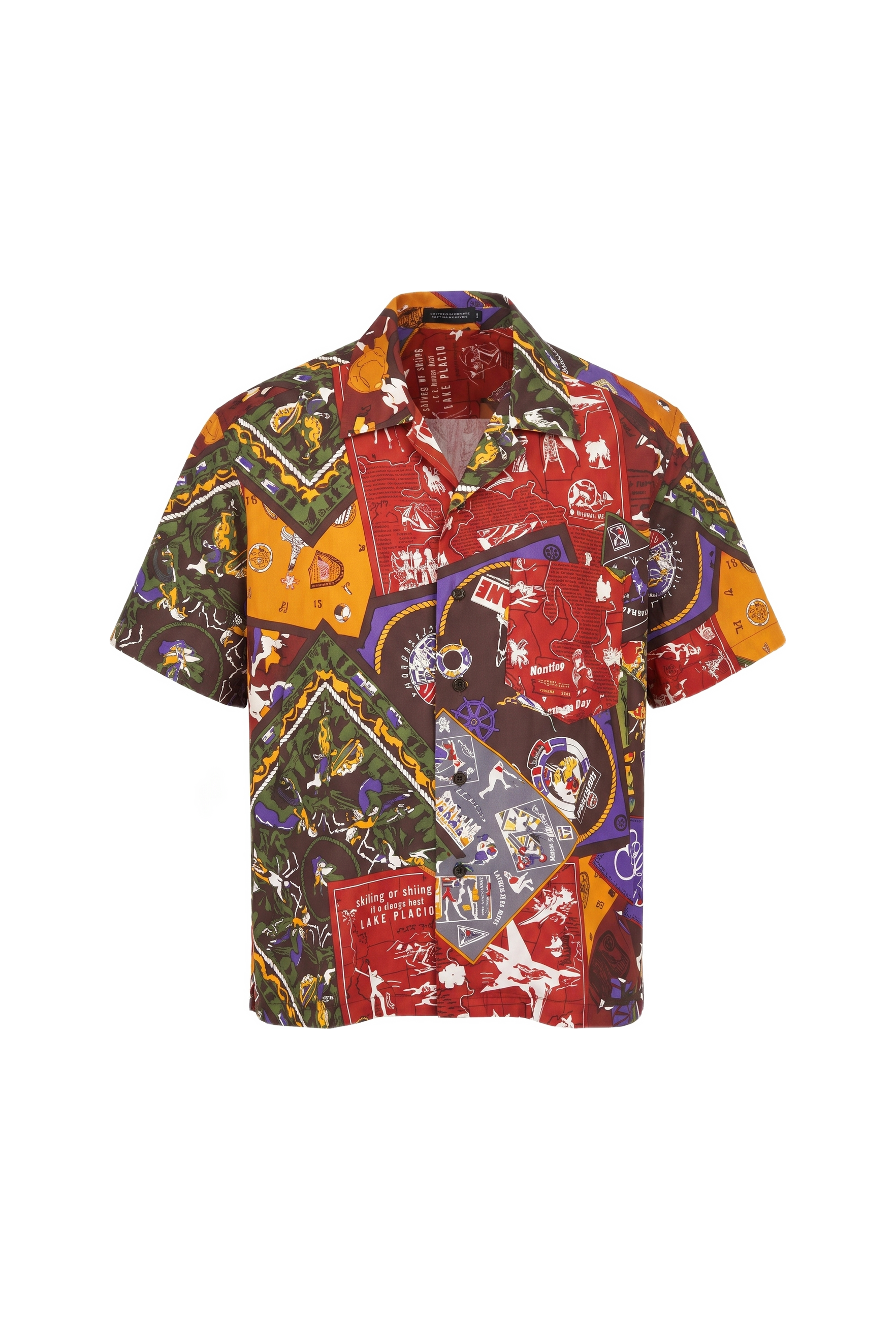 MEN 93 SS Open-Collar Rayon Shirt