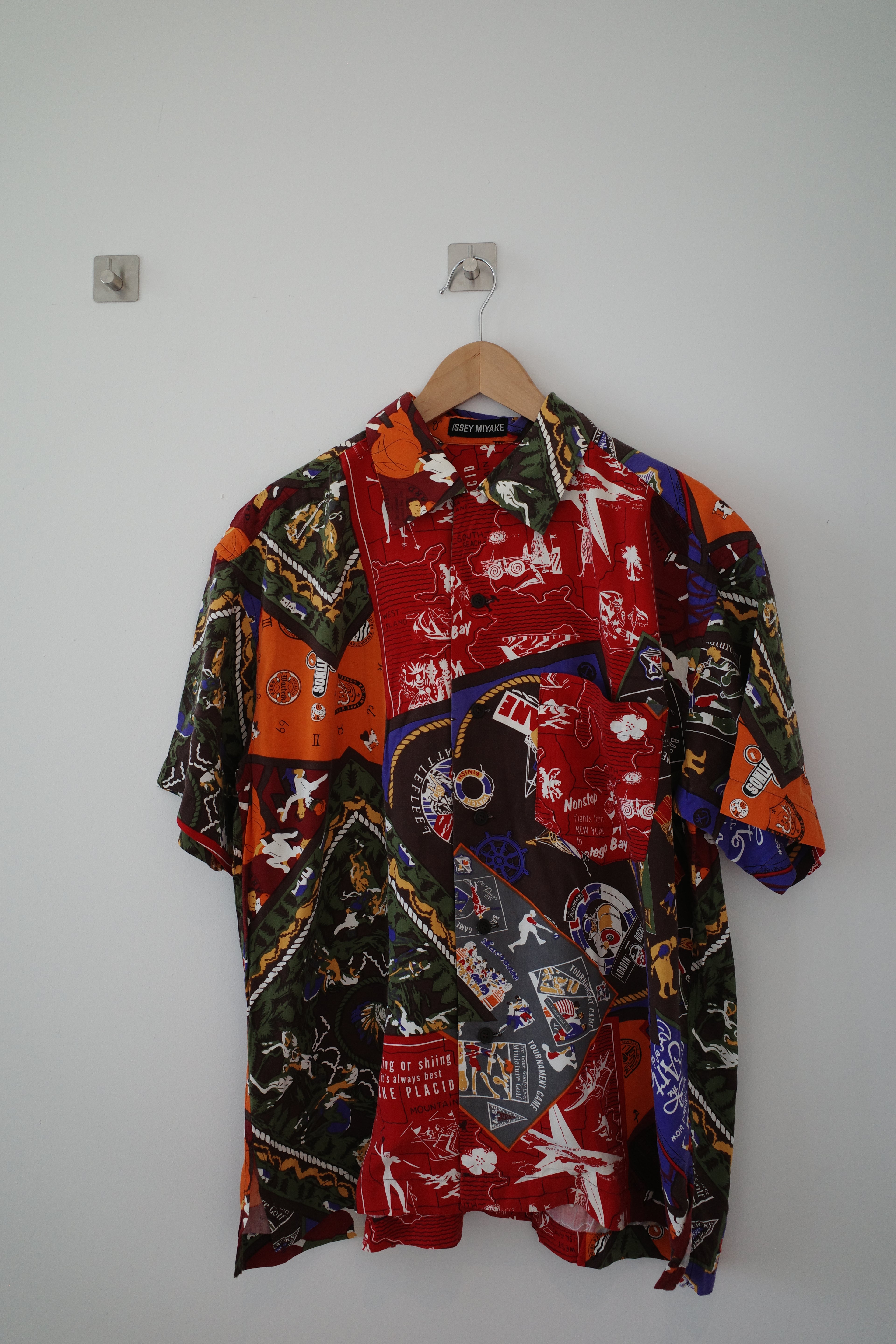 MEN 93 SS Open-Collar Rayon Shirt