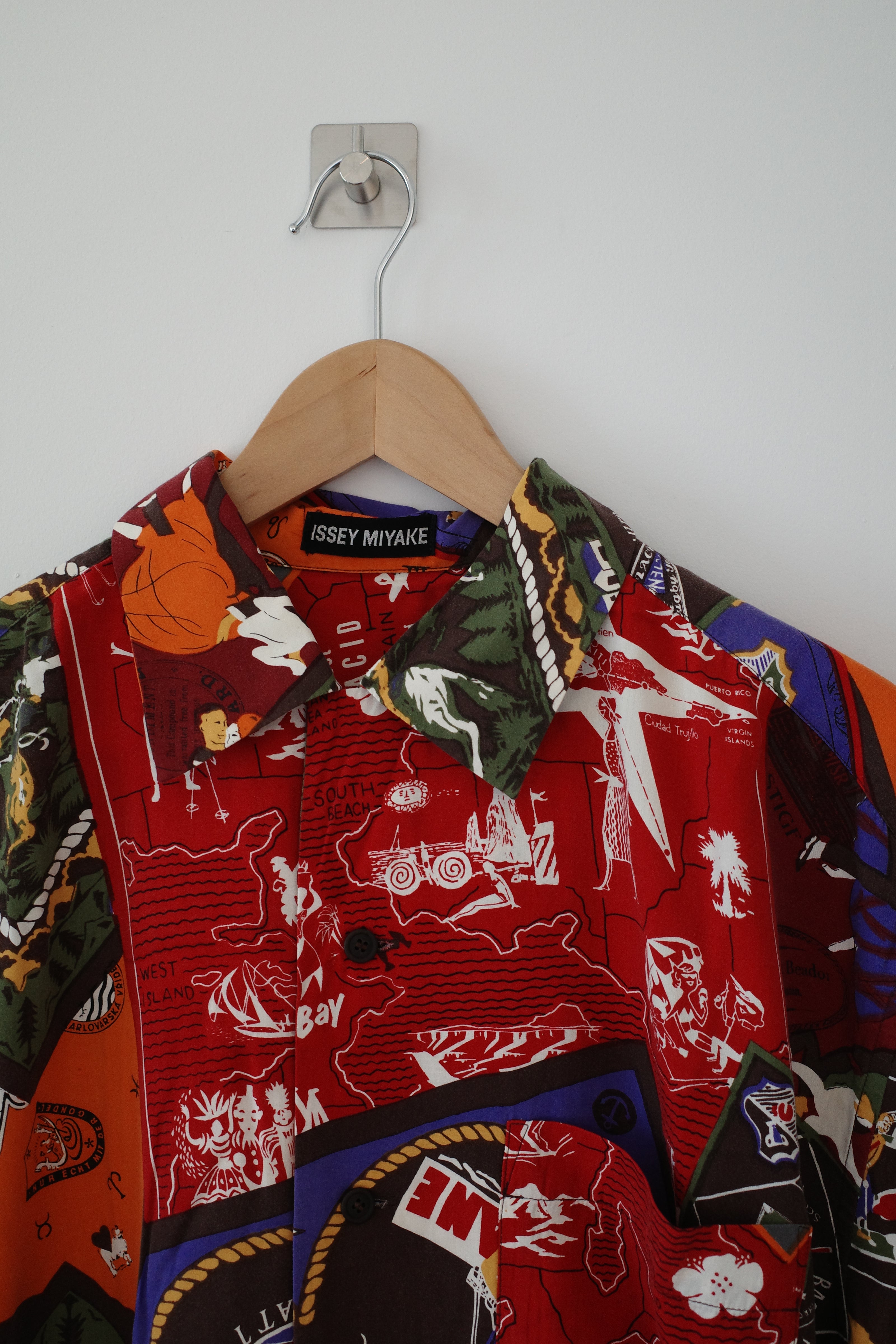 MEN 93 SS Open-Collar Rayon Shirt