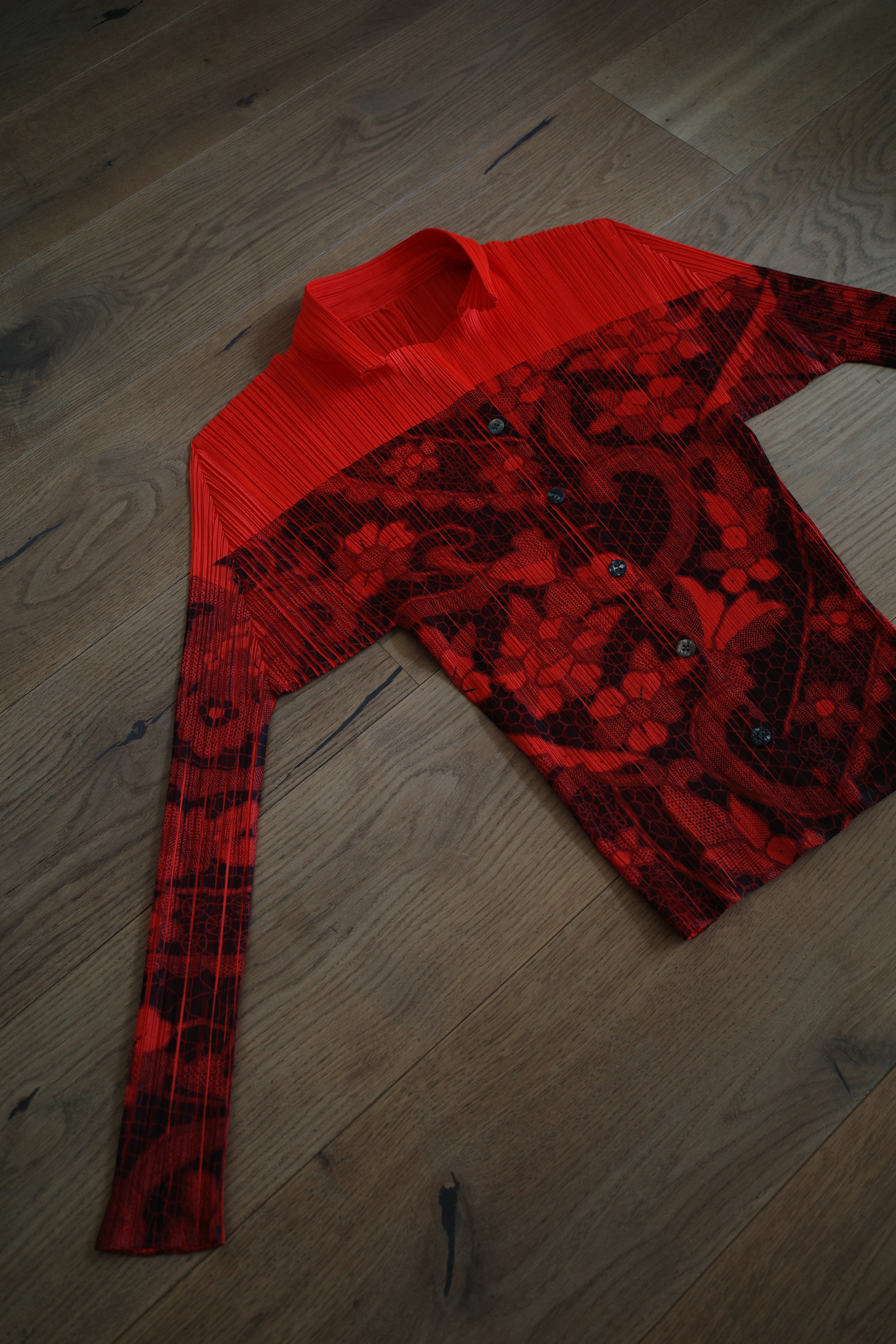 PLEATS PLEASE Floral Print Shirt Long-sleeved