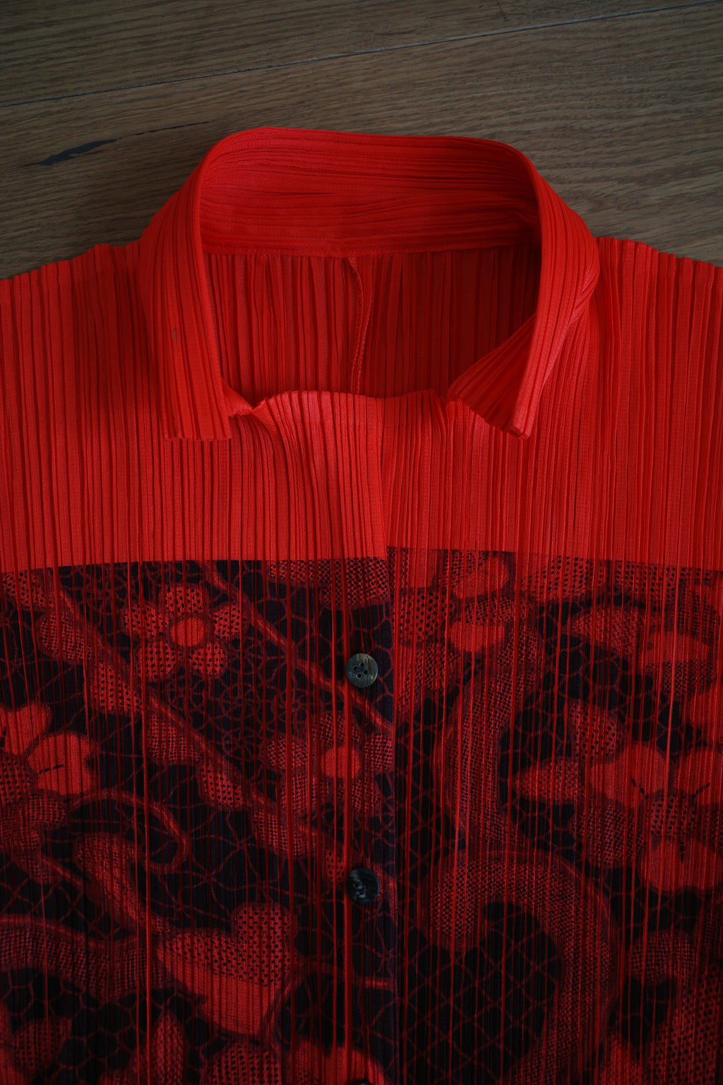 PLEATS PLEASE Floral Print Shirt Long-sleeved
