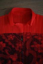 PLEATS PLEASE Floral Print Shirt Long-sleeved