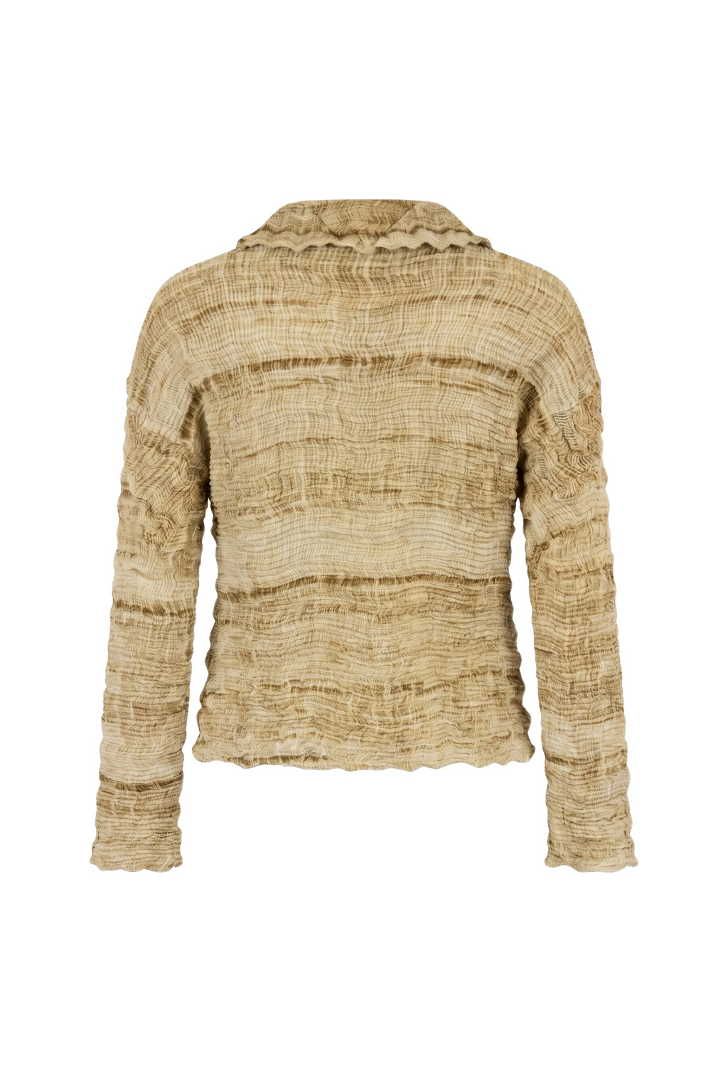 Python-print Pleated Shirt, Beige