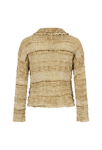 Python-print Pleated Shirt, Beige