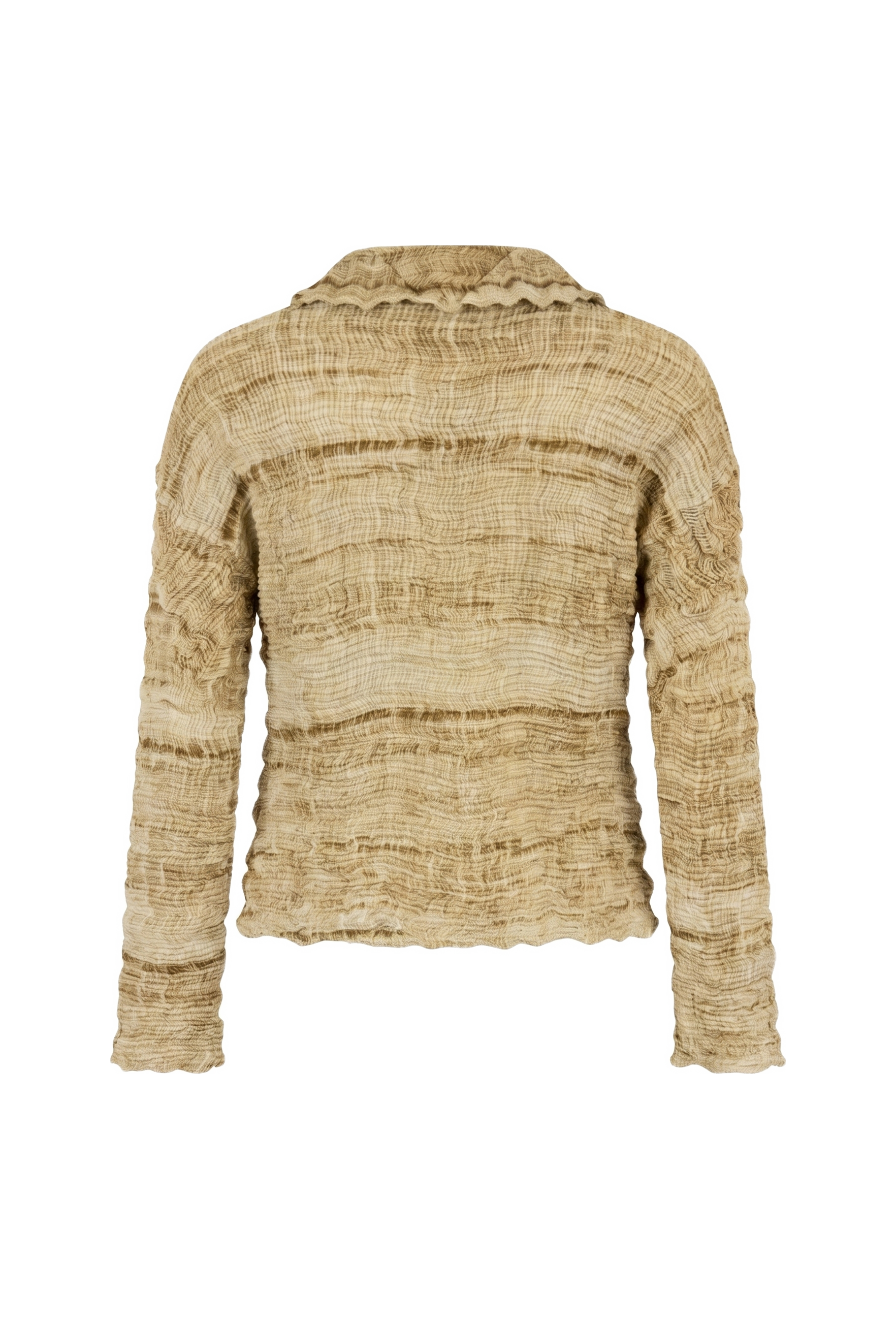 Python-print Pleated Shirt, Beige