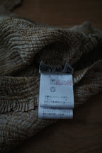 Python-print Pleated Shirt, Beige