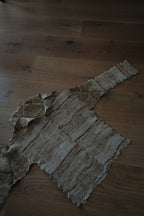 Python-print Pleated Shirt, Beige