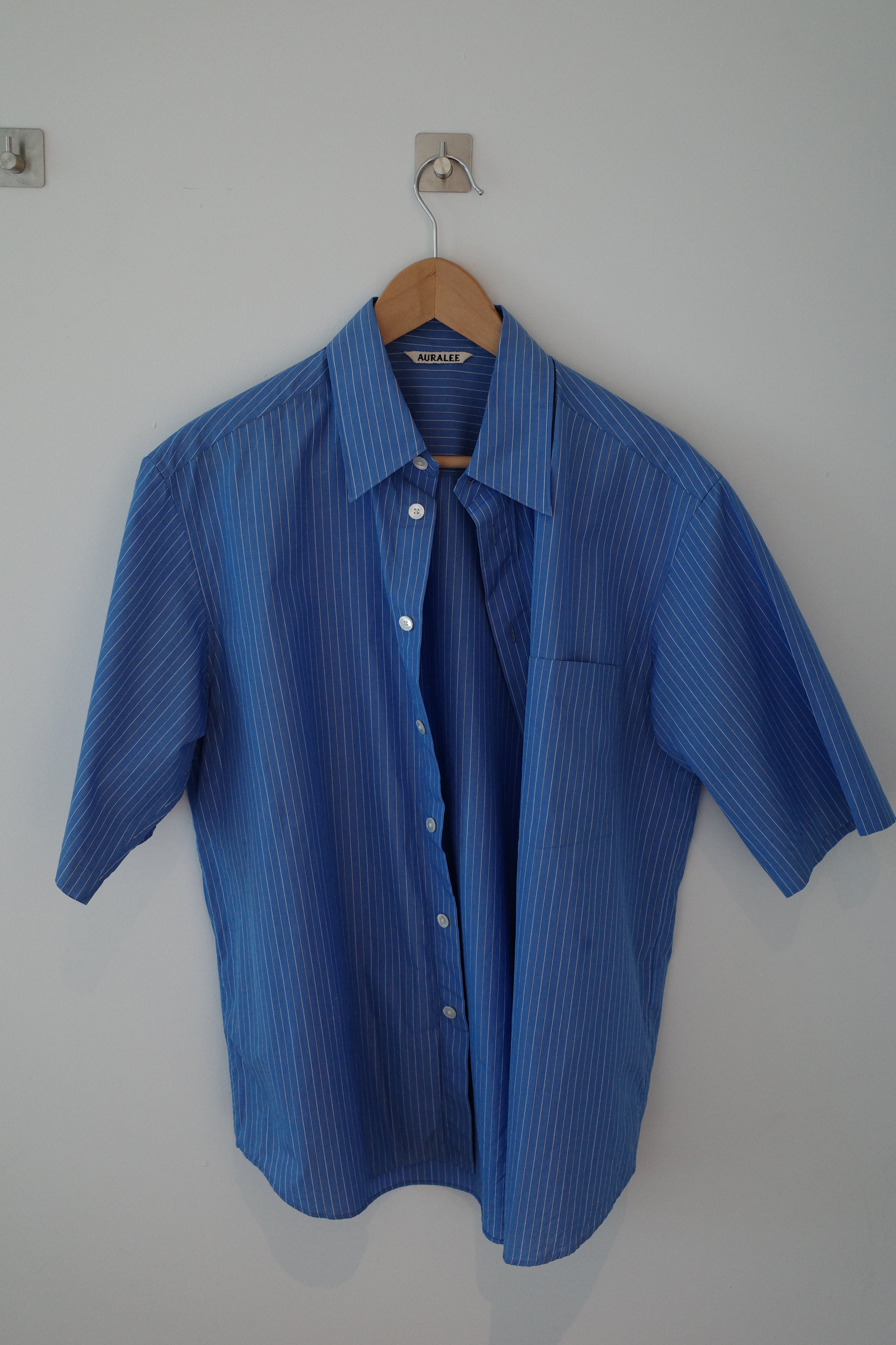 Suvin High Count Cloth Stripe Half Sleeved Shirt