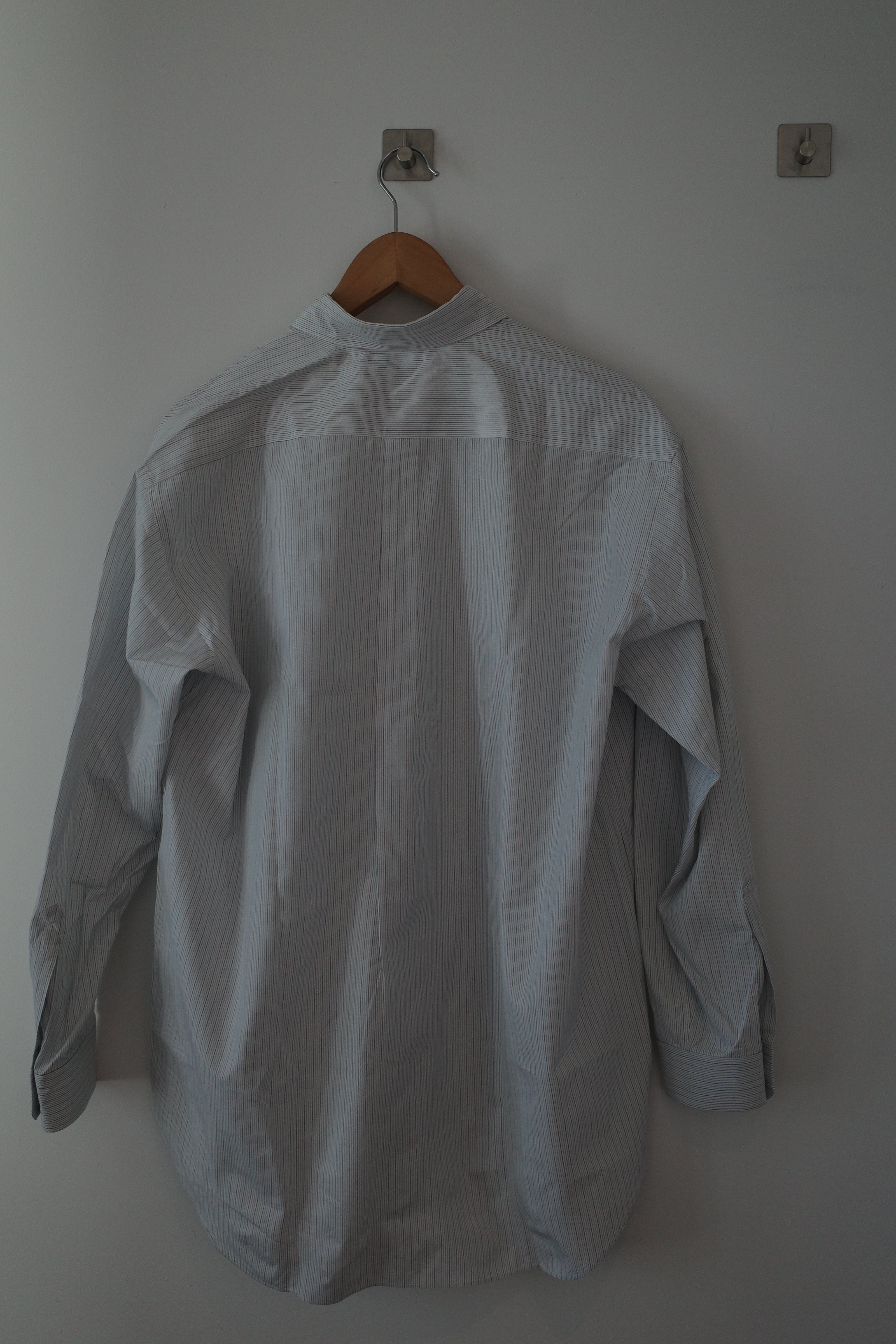 Y's for Men 1990s Striped Broadcloth White Shirt