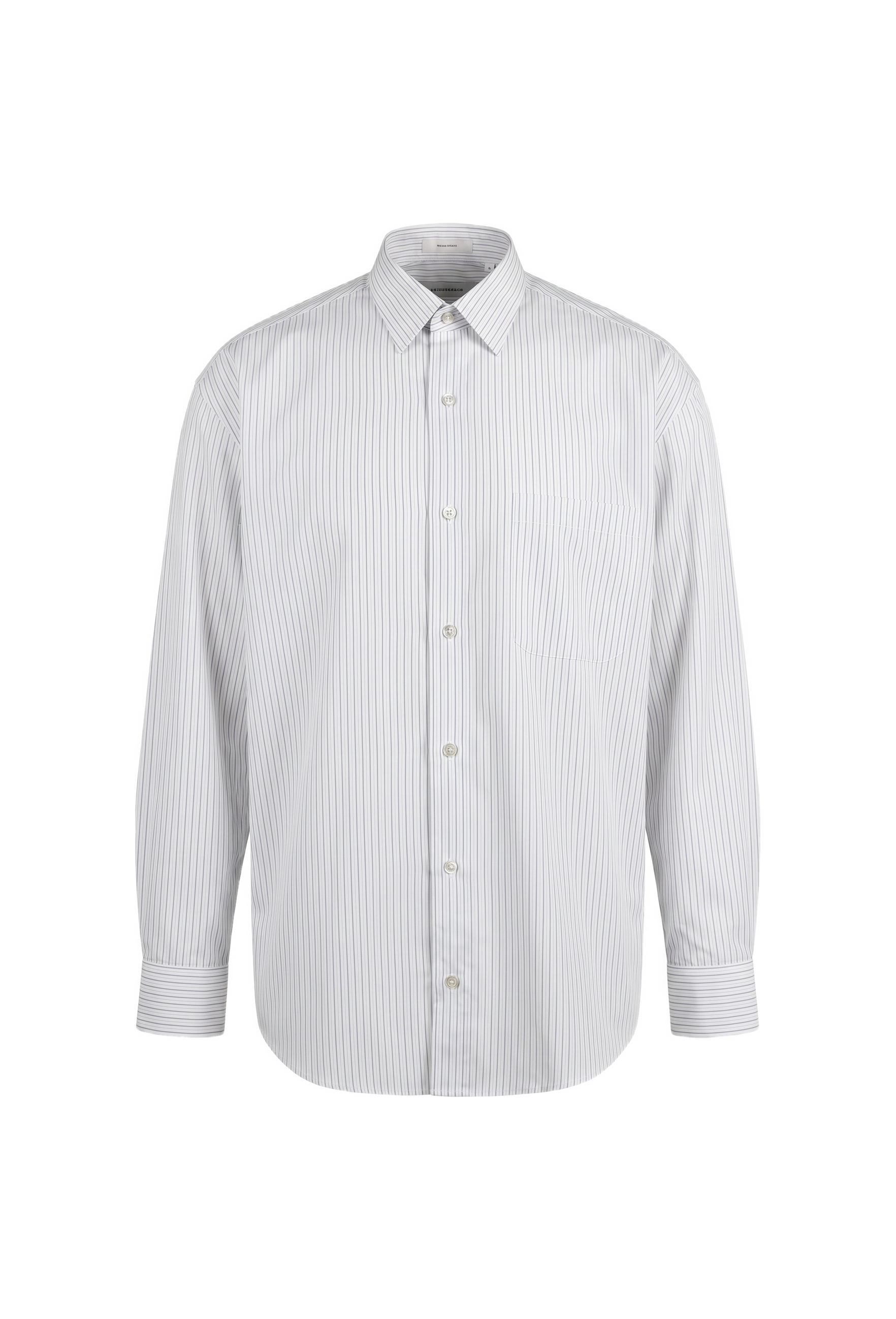 Y's for Men 1990s Striped Broadcloth White Shirt