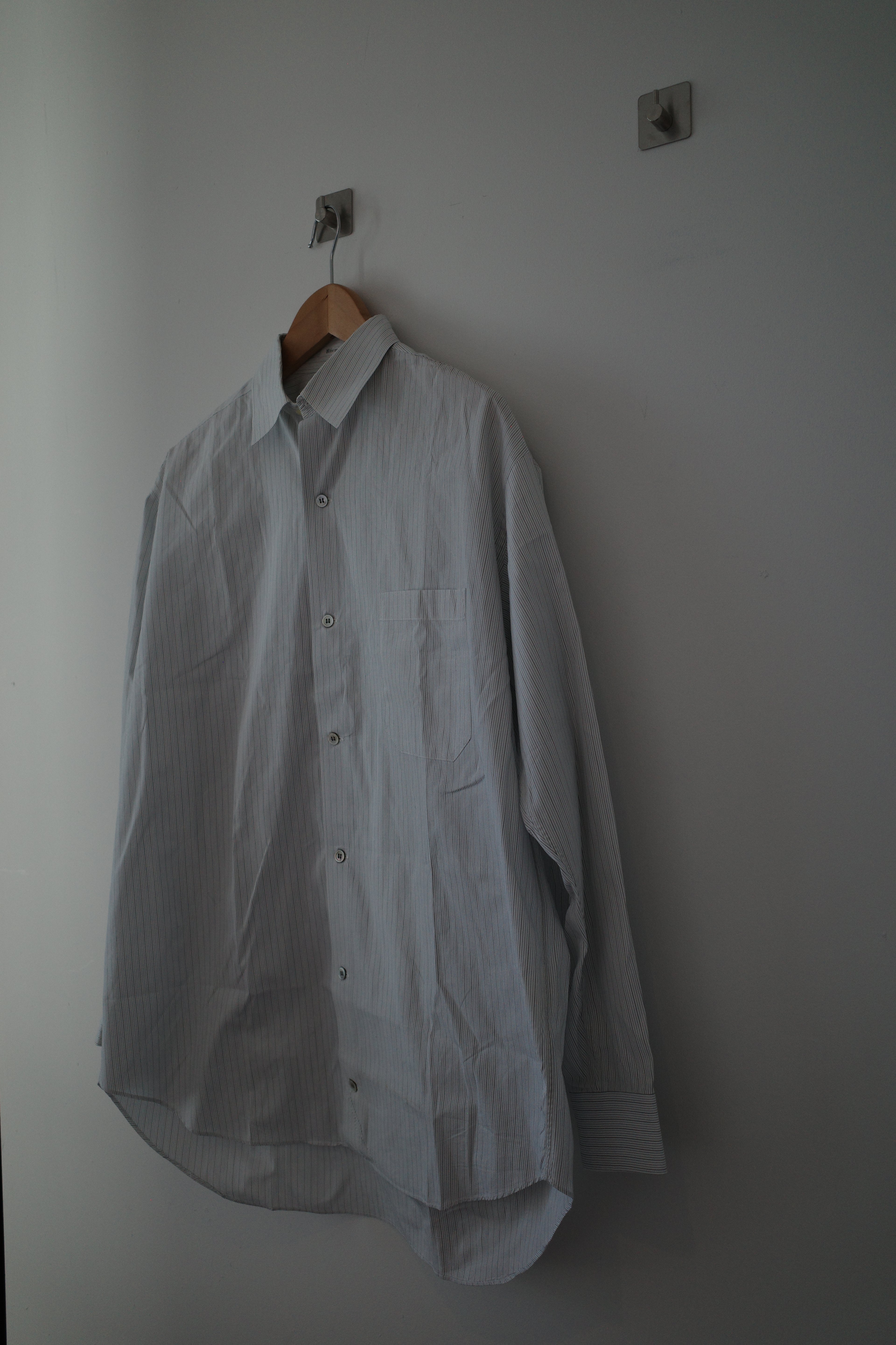 Y's for Men 1990s Striped Broadcloth White Shirt