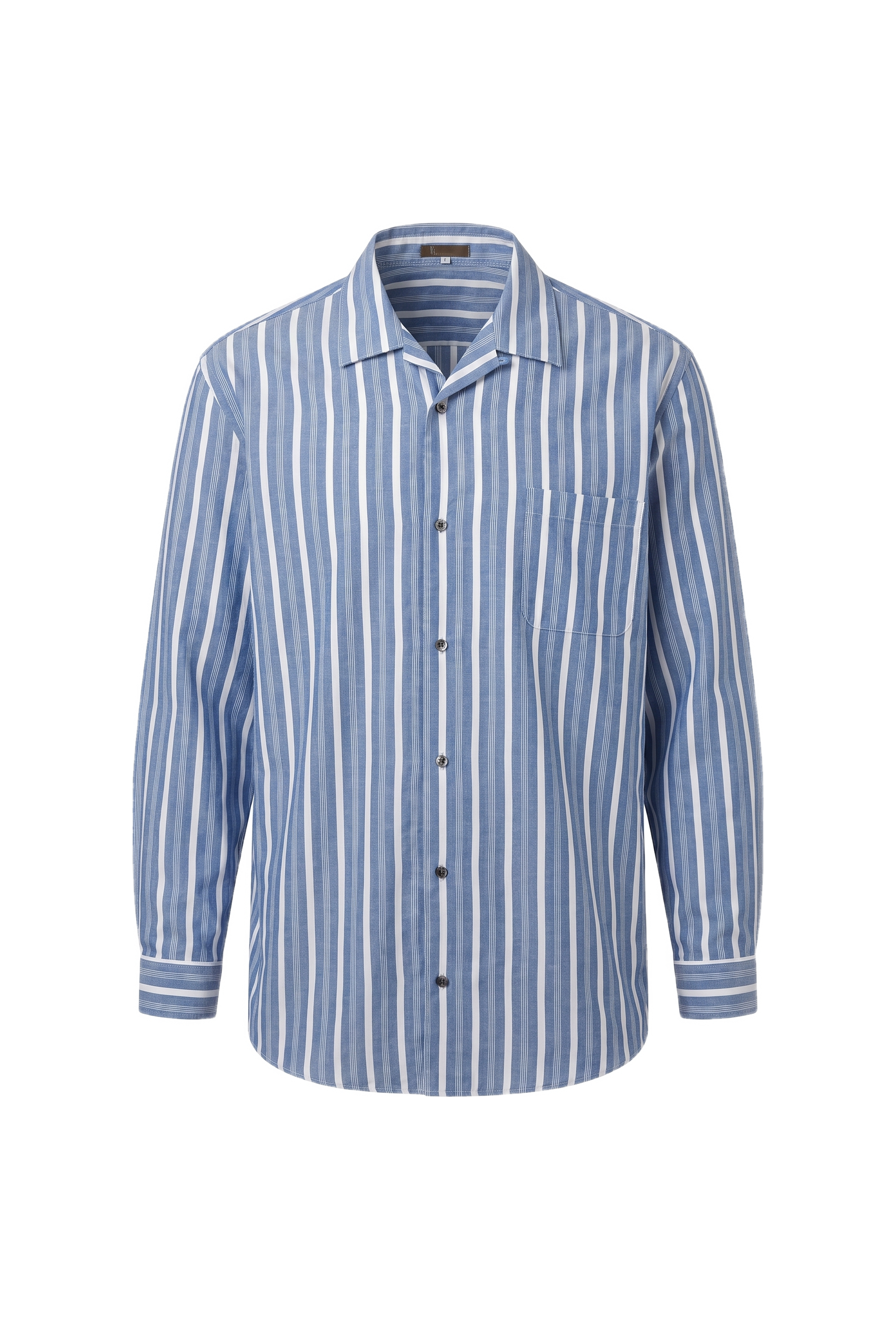 Y's for Men Open-Collar Striped Cotton Shirt