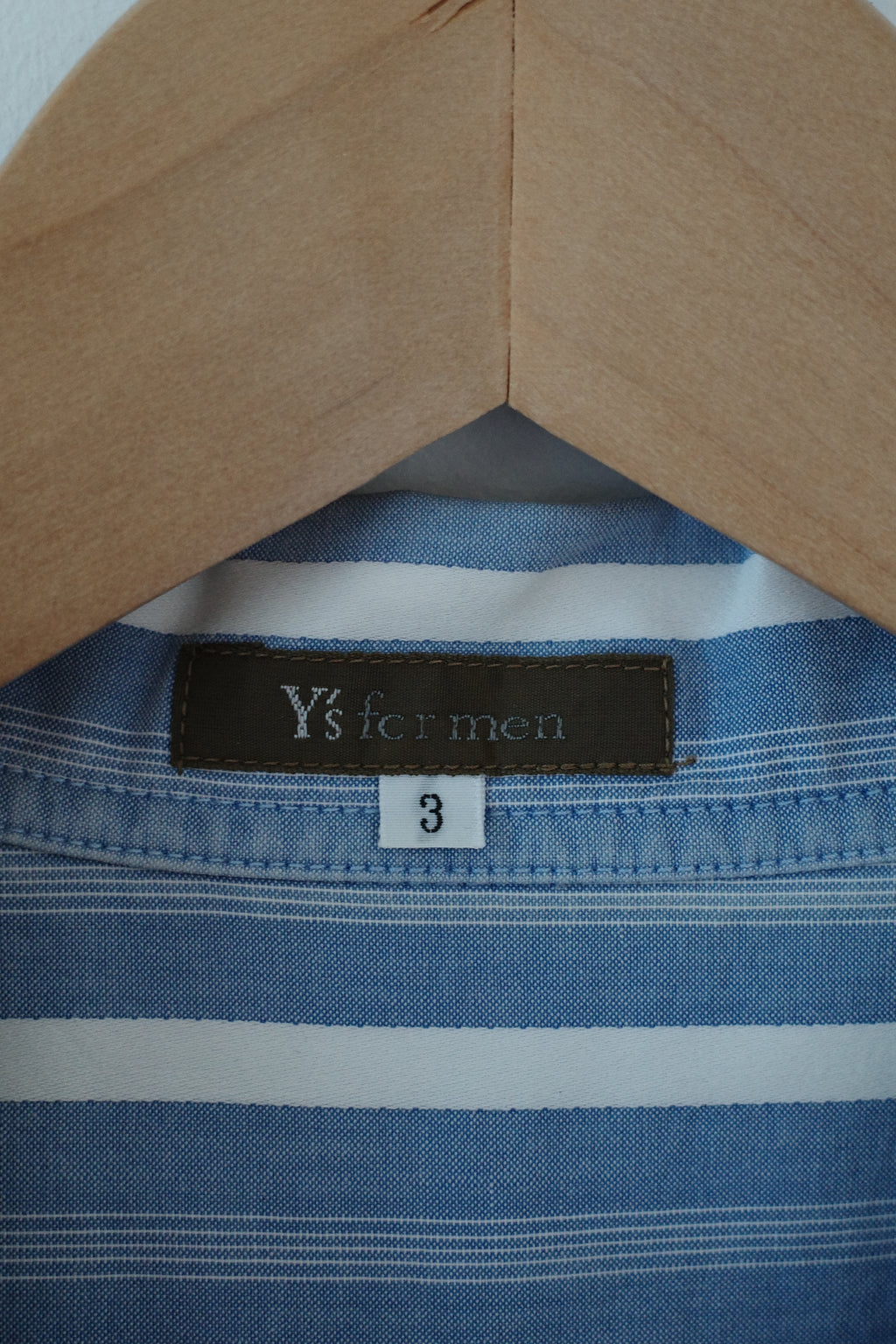 Y's for Men Open-Collar Striped Cotton Shirt